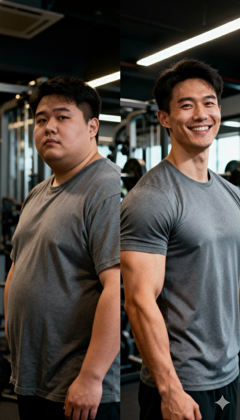 James K. transformation - before and after